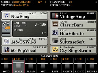 MAIN screen with completed style